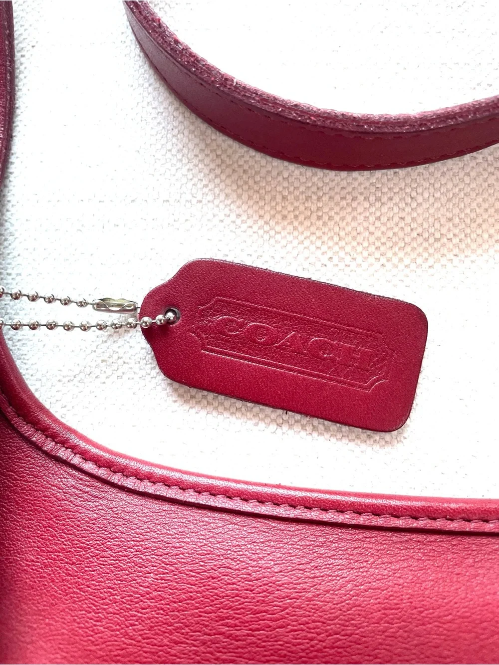Vintage Coach Legacy Slim Hippie Flap, Red Leather Excellent Condition